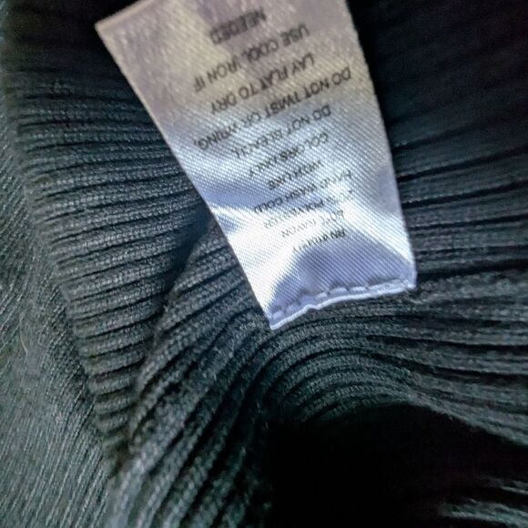 Black Ribbed Lace-Up Bodycon Dress S Long Sleeve Mini Figure Hugging Sexy - Picture 6 of 7